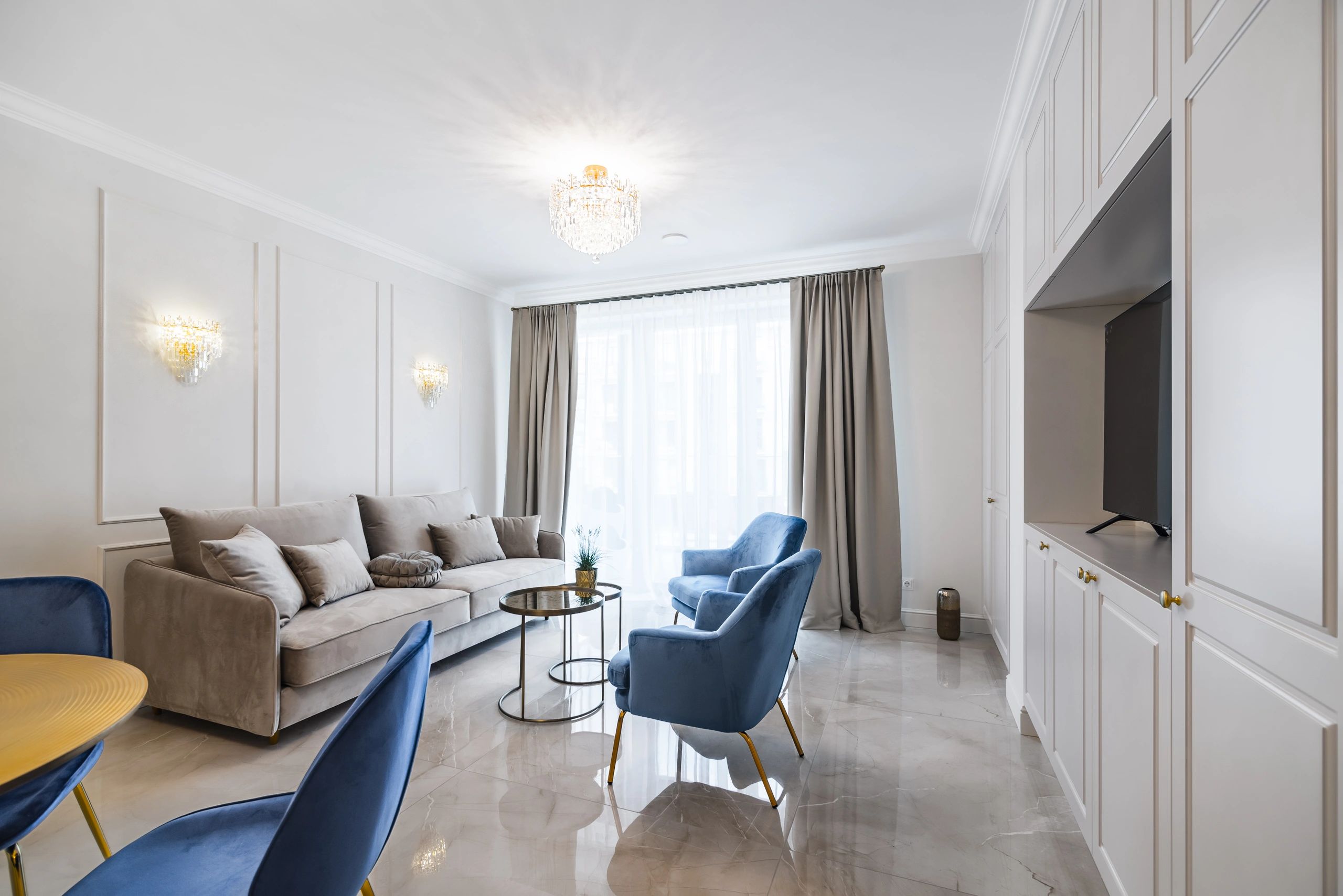 Freshly painted modern living room with clean finishes