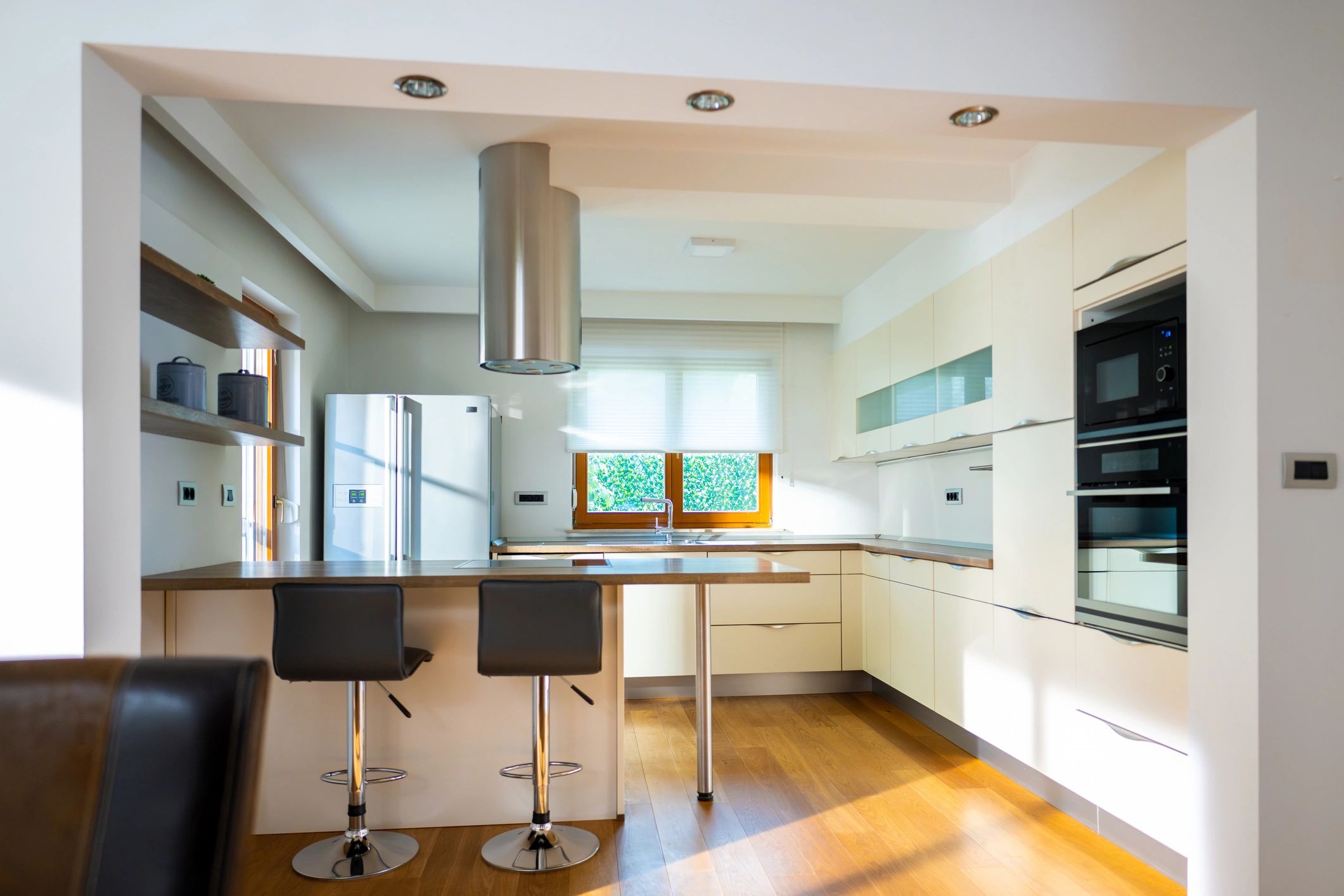 Modern renovated kitchen with bright finishes