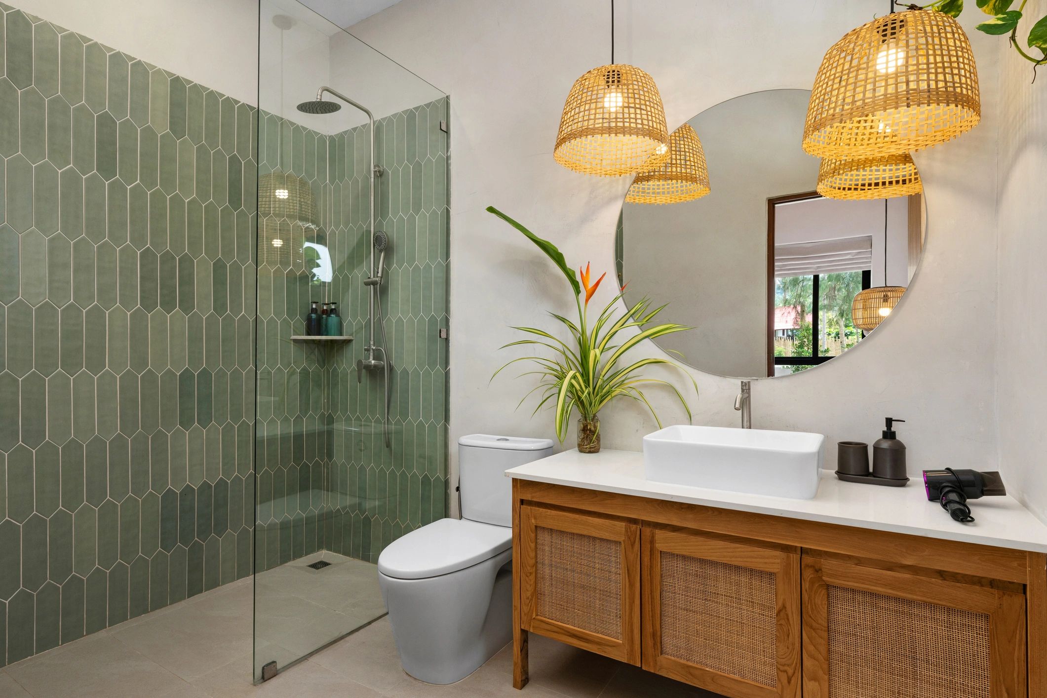 Modern bathroom renovation representing completed work