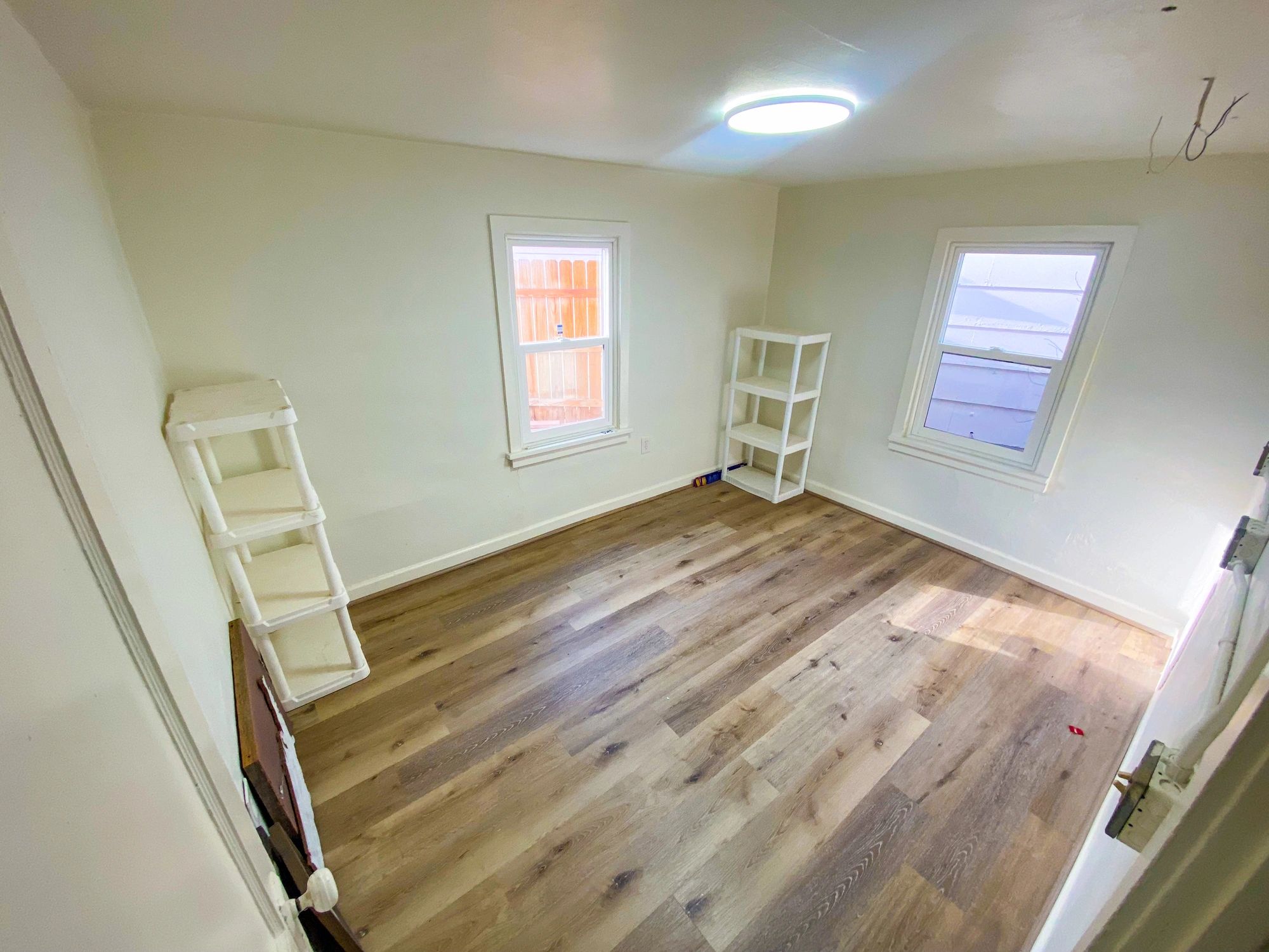 Room with modern vinyl plank flooring